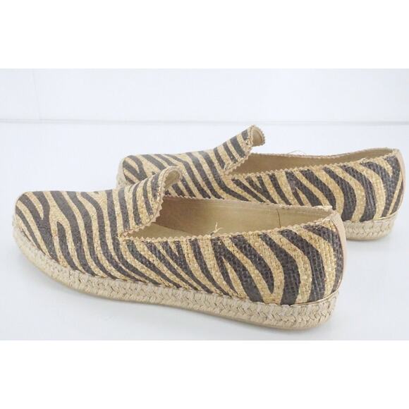 Stuart Weitzman Catalan Zebra Striped Espadrille Flat Loafers size 9.5 - Picture 5 of 11